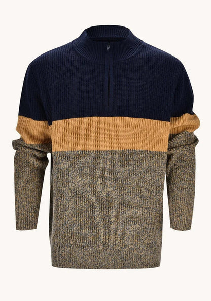 Norbert – moderner feinstrickpullover im color-blocking-design