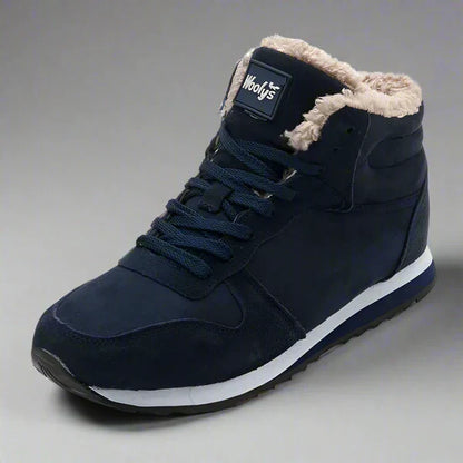 Warme, pelzgefütterte herren-winterstiefel mit hohem schaft – herren