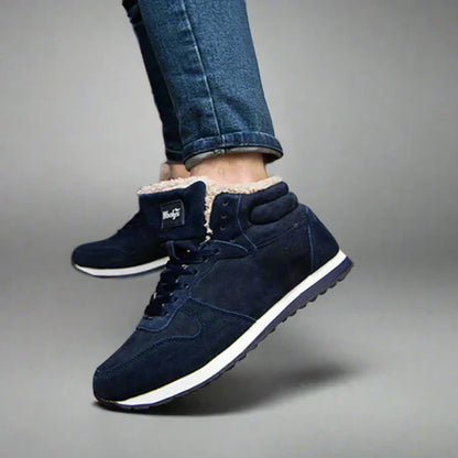 Warme, pelzgefütterte herren-winterstiefel mit hohem schaft – herren